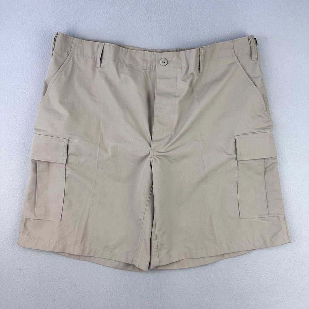 Tru Spec Military Cargo‎ Shorts Mens 42 Tan Ripstop Utility Adjustable Waist